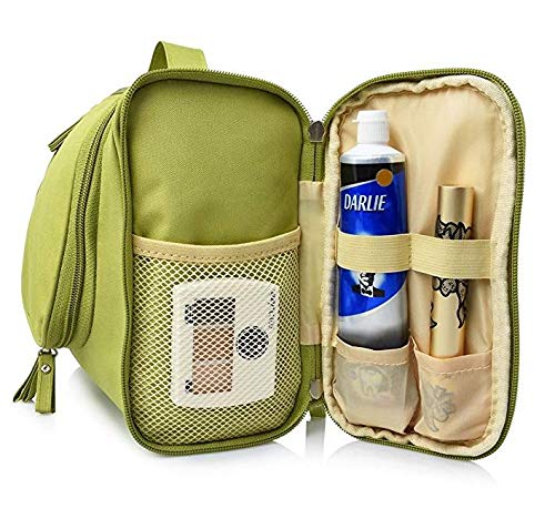 PETRICE Nylon Toiletry Bag for Women Makeup Pouch Waterproof Shower Wash Bag Cosmetic Organizer Case Travel Kit Pack with Hook (Green) - Image 5