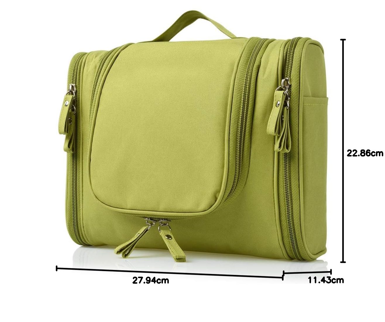 PETRICE Nylon Toiletry Bag for Women Makeup Pouch Waterproof Shower Wash Bag Cosmetic Organizer Case Travel Kit Pack with Hook (Green) - Image 8