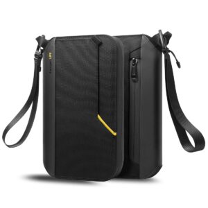 Spigen Life Passport Holder, Travel Documents Organizer with RFID Blocking, SIM Card Holder and Eject Pin, Wrist Strap, up to 4 Passports - Black